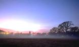 Village dans la brume