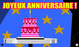 Joyeux anniversaire avec un  gateau