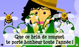 1er mai femme, abeille et muguet