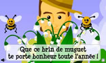 1er mai homme, abeille et muguet