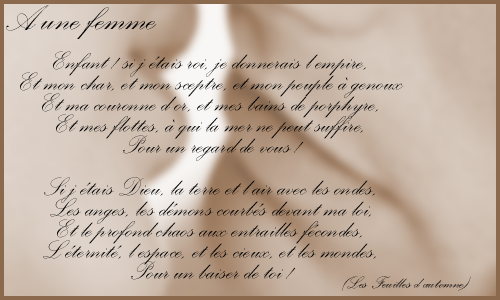 A une femme