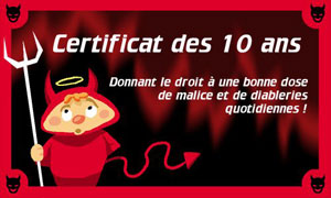 Certificat des 10 ans