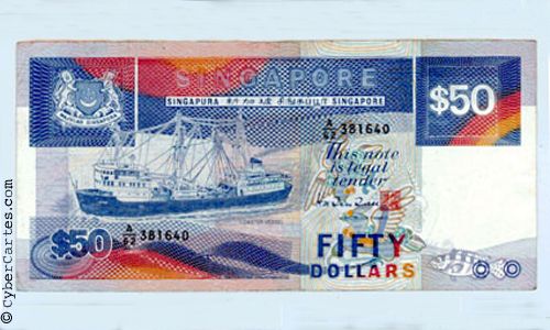Aperçu de la carte : 50 $ de Singapour