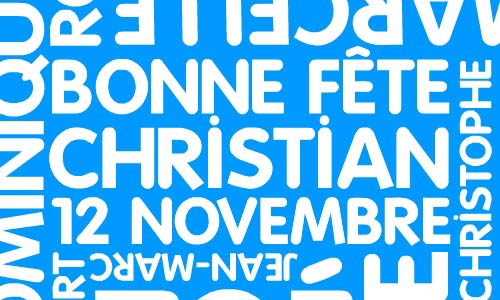 Aperçu de la carte : Christian - 12 novembre