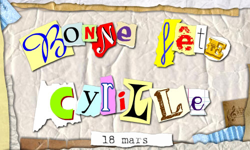 Aperçu de la carte : Bonne fête Cyrille