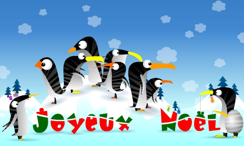 Aperçu de la carte : La famille Pingouin fête Noël