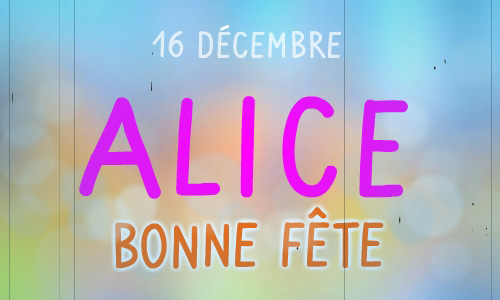 Aperçu de la carte : Alice - 16 décembre