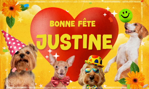 Aperçu de la carte : Justine, bonne fête le 12 mars !