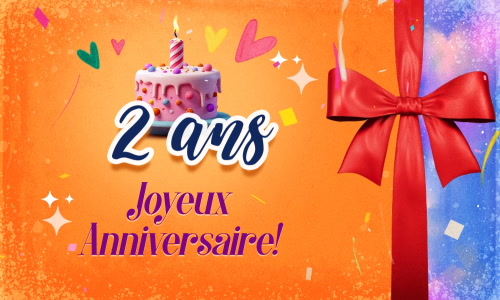 Aperçu de la carte : Joyeux anniversaire,  2 ans !