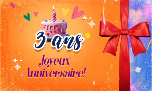 Aperçu de la carte : 3 ans, faisons la fête !