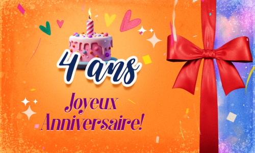 Aperçu de la carte : Joyeux anniversaire,  4 ans !