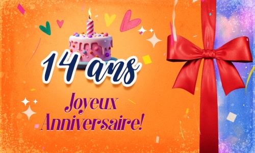 Aperçu de la carte : 14 ans, faisons la fête !