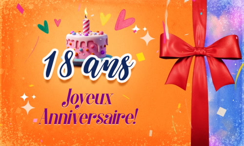 Aperçu de la carte : Joyeux anniversaire,  18 ans !