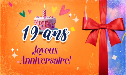 Aperçu de la carte : Joyeux anniversaire,  19 ans !