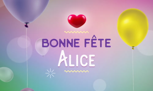 Aperçu de la carte : Célébration spéciale pour Alice !