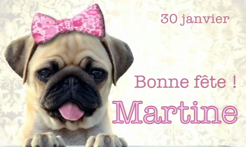 Aperçu de la carte : Martine, bonne fête le 30 janvier !