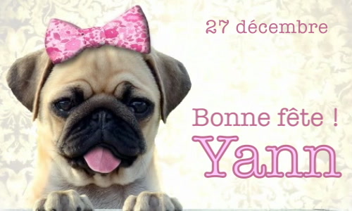 Aperçu de la carte : Yann, bonne fête le 27 décembre !