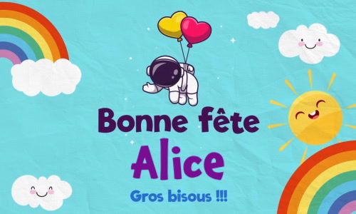 Aperçu de la carte : Bonne fête Alice !