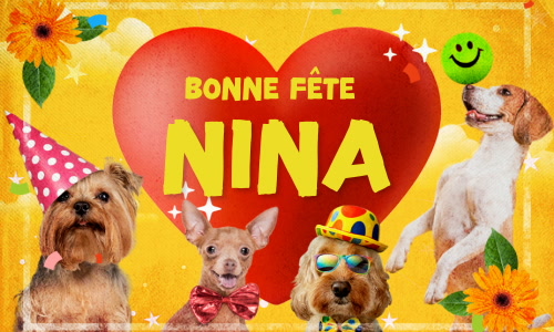 Première carte bonne fête Nina - 14 janvier