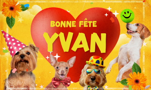 Première carte bonne fête Yvan - 27 décembre