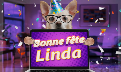 Première carte bonne fête Linda - 28 août