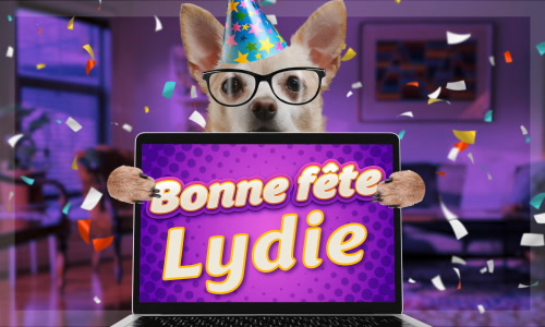 Première carte bonne fête Lydie - 3 août