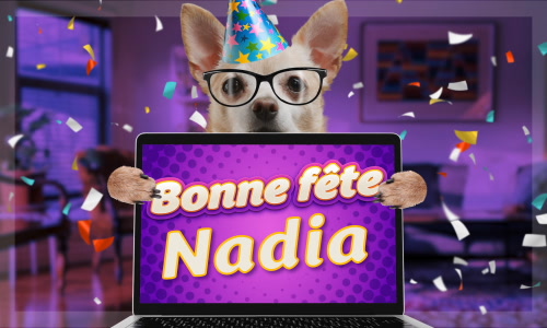 Première carte bonne fête Nadia - 18 septembre