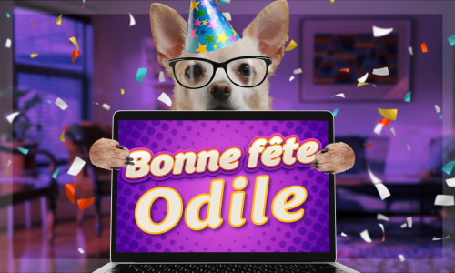 Première carte bonne fête Odile - 14 décembre