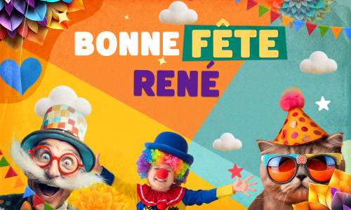 Première carte bonne fête René - 19 octobre