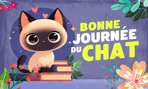 Première carte journée internationale du chat (8 août)