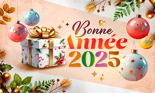 Première carte bonne année et  meilleurs voeux