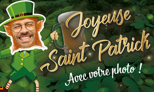 Aperçu de la carte : Bonne Saint-Patrick avec votre photo !