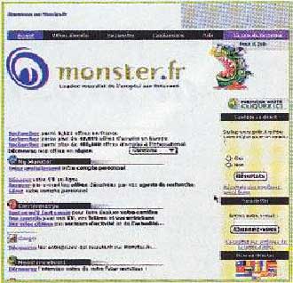page web de monster.fr
